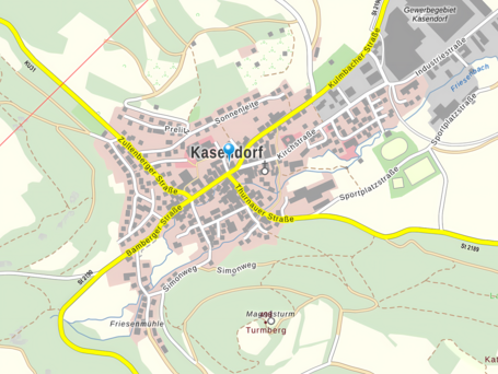 Kartenausschnitt Ortsplan Kasendorf