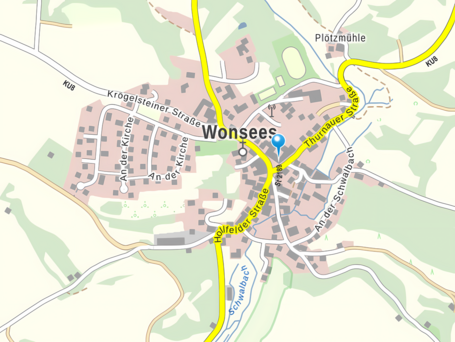 Kartenausschnitt Ortsplan Wonsees
